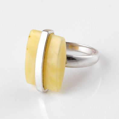 Butterscotch Amber Rectangle Cocktail Ring