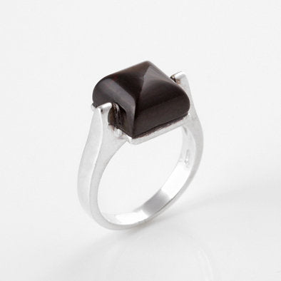 Modern Cherry Amber Square Ring