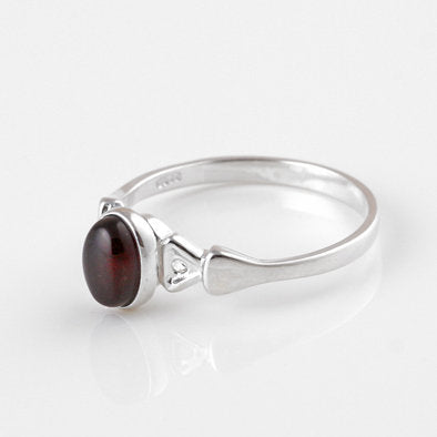 Simple Cherry Amber Oval Ring