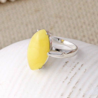 Sunny Butterscotch Amber Marquise Ring