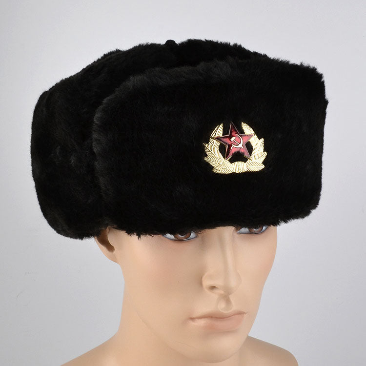 Black Soviet Shapka Ushanka Hat