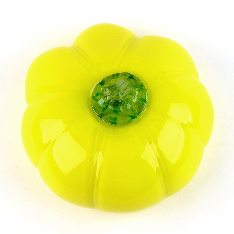 Art Glass Yellow Pumpkin