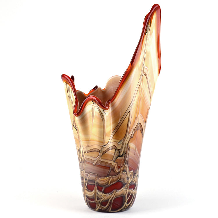 Russian Hand-Blown Art Glass Vase
