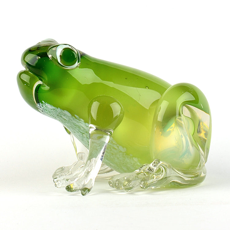 Handsome Glass Blown Green Frog