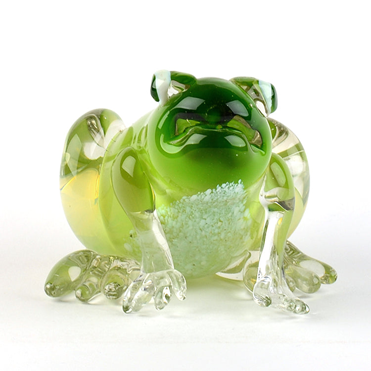 Handsome Glass Blown Green Frog