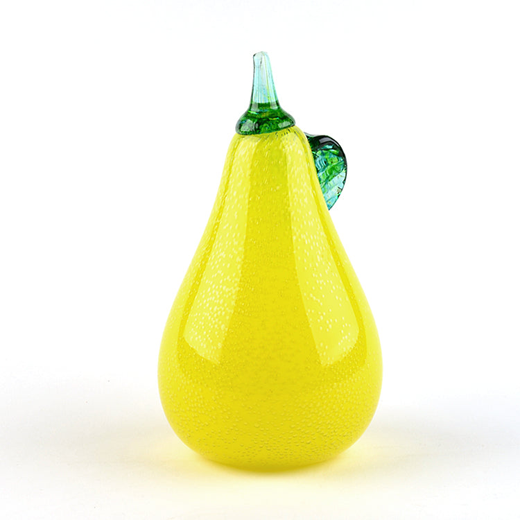 Large Art Glass Yellow Pear