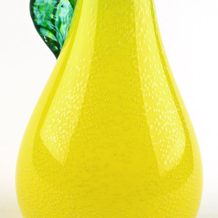 Large Art Glass Yellow Pear