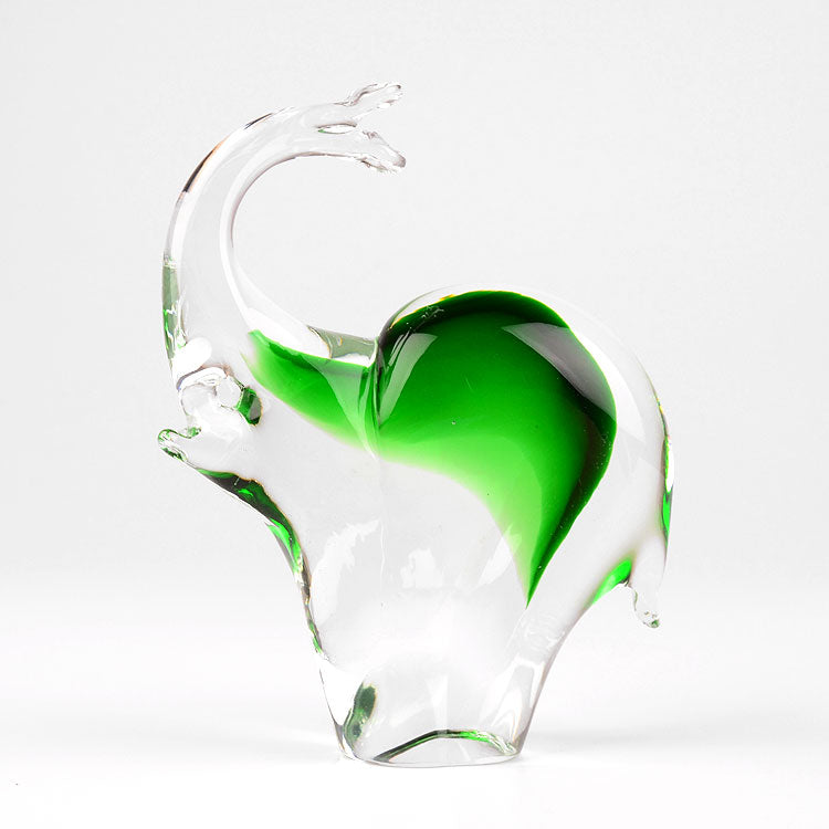 Murano Style Green Elephant