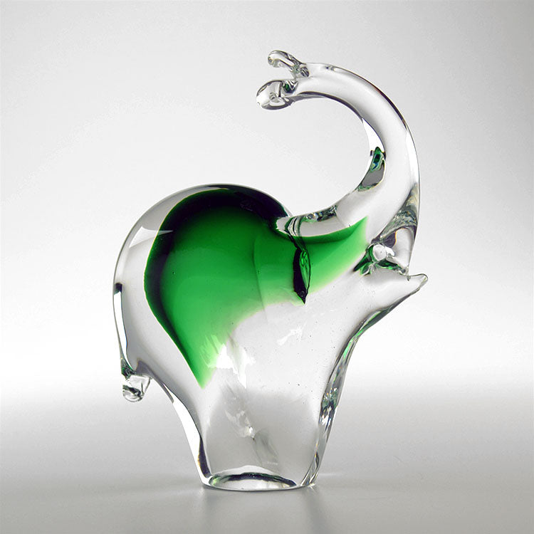 Murano Style Green Elephant