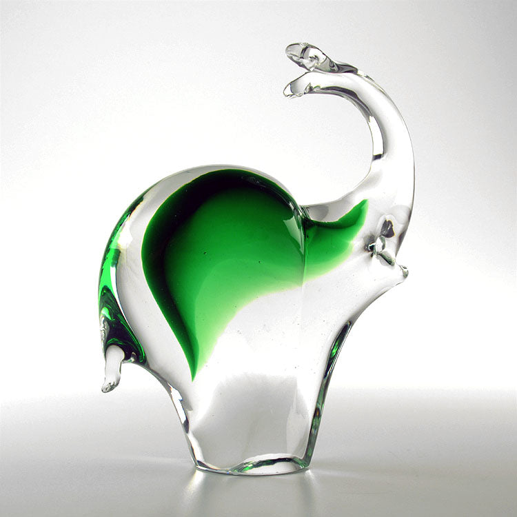 Murano Style Green Elephant