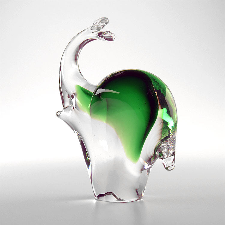 Murano Style Green Elephant