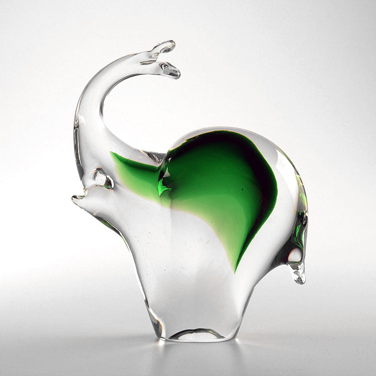 Murano Style Green Elephant