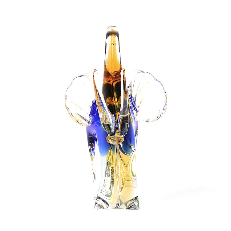Colorful Art Glass Elephant (crack on ear)