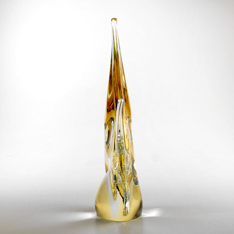 Tall Yellow Art Glass Fish