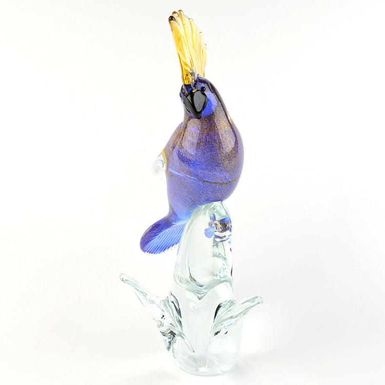 14" Tall Murano Cockatoo Bird Art Glass