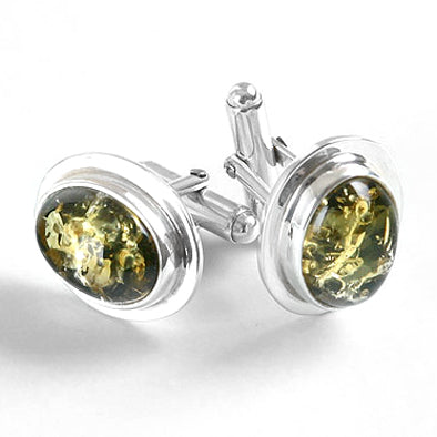 Green Amber Cufflinks