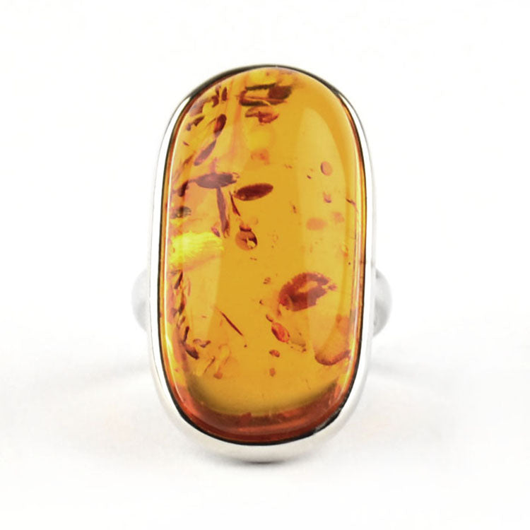 Baltic Honey Amber Silver Ring