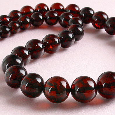 Round Beads Cherry Amber Necklace