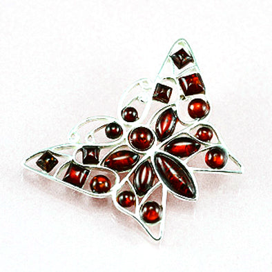 Amber Butterfly Brooch