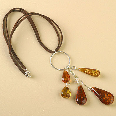 Honey Amber Drops Necklace