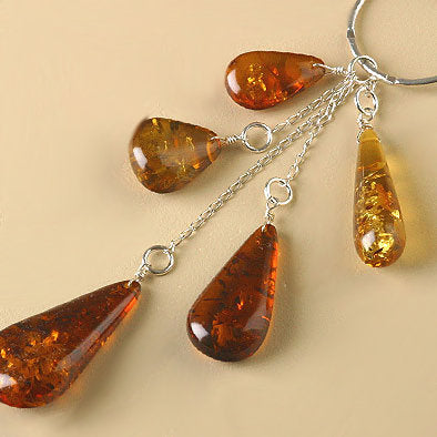 Honey Amber Drops Necklace