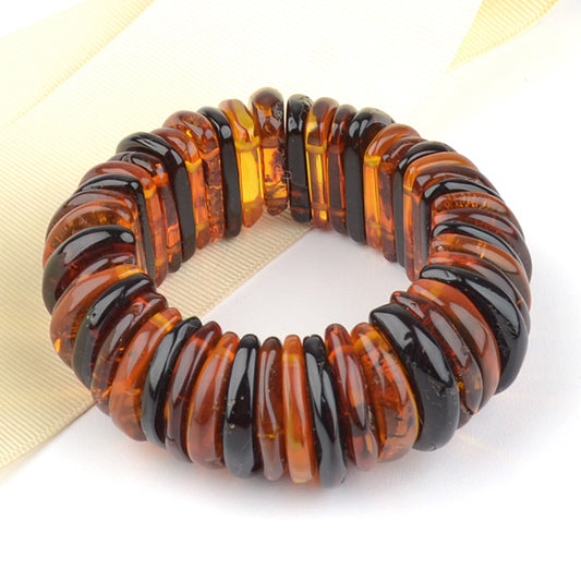 Multi-Colored  Natural Amber Bracelet