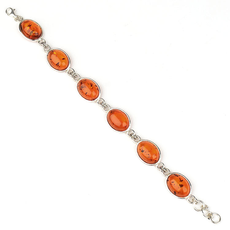 Classic Honey Amber Silver Bracelet