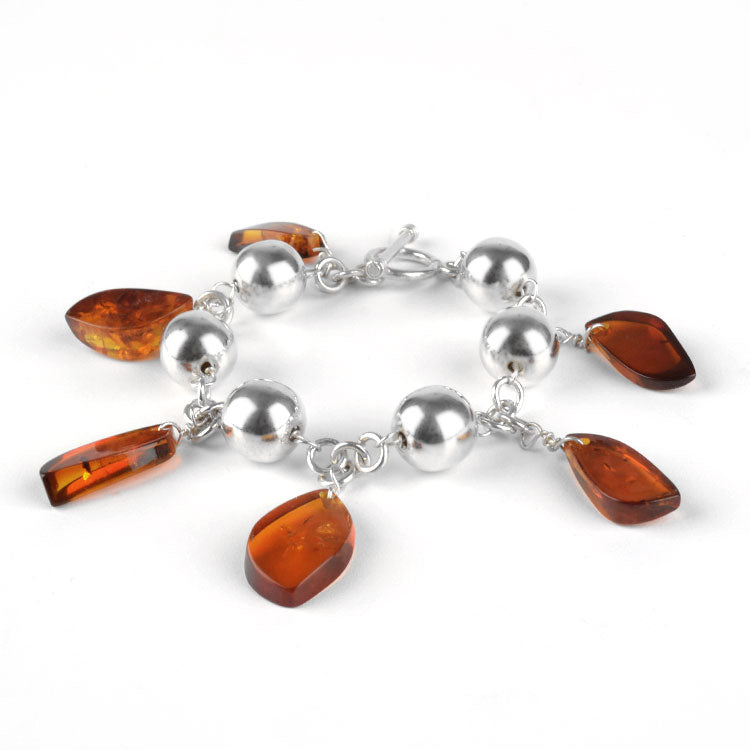 Unique Natural Amber Charm Bracelet