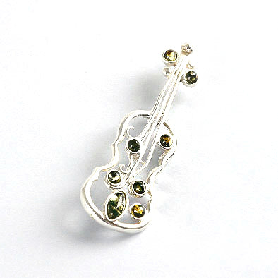 Amber Cello Pin