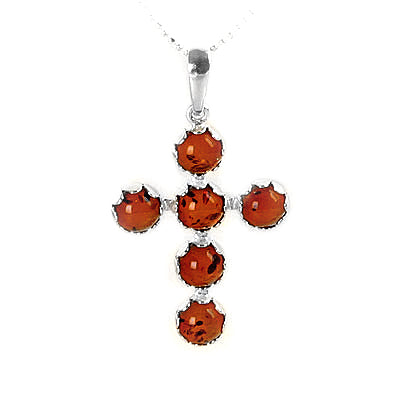 Amber Cross Pendant