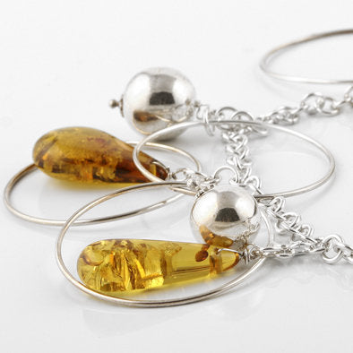 Honey Amber & Silver Jewelry Set