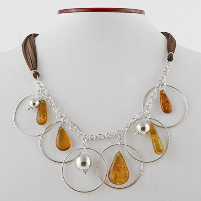 Honey Amber & Silver Jewelry Set