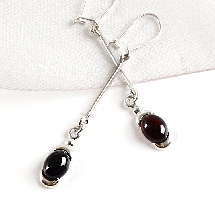 Dark Cherry Amber Earrings