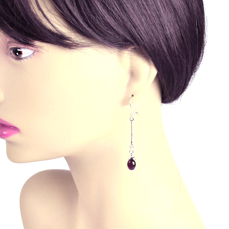 Dark Cherry Amber Earrings