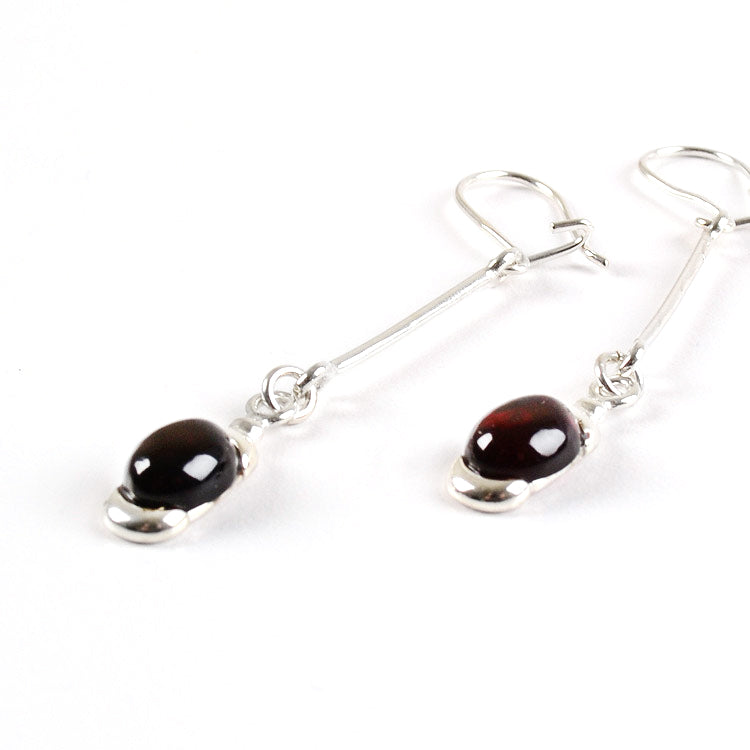 Dark Cherry Amber Earrings