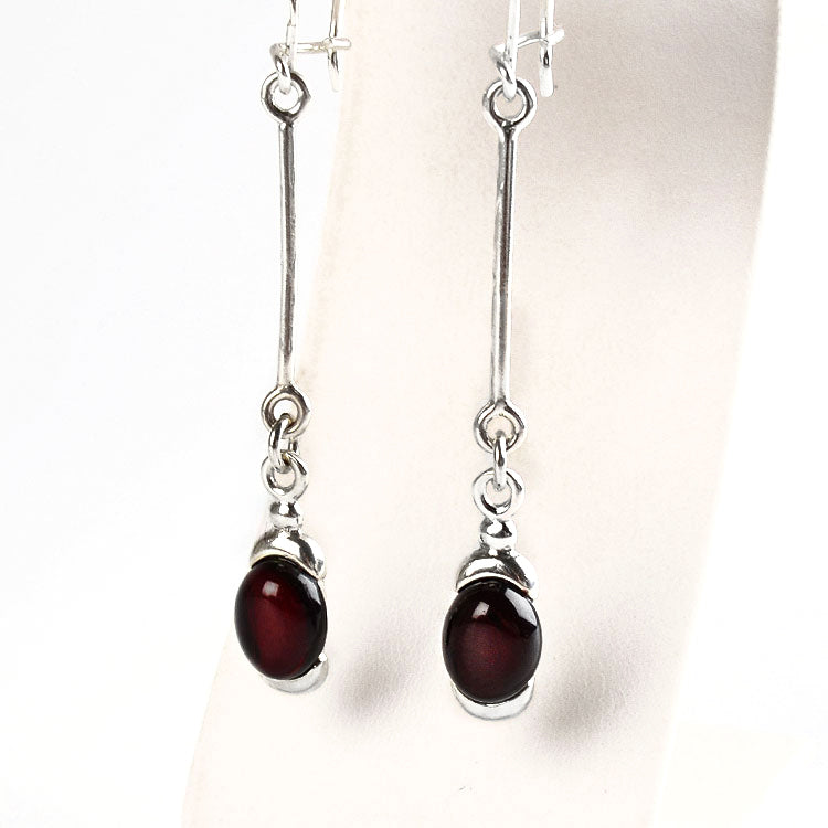 Dark Cherry Amber Earrings