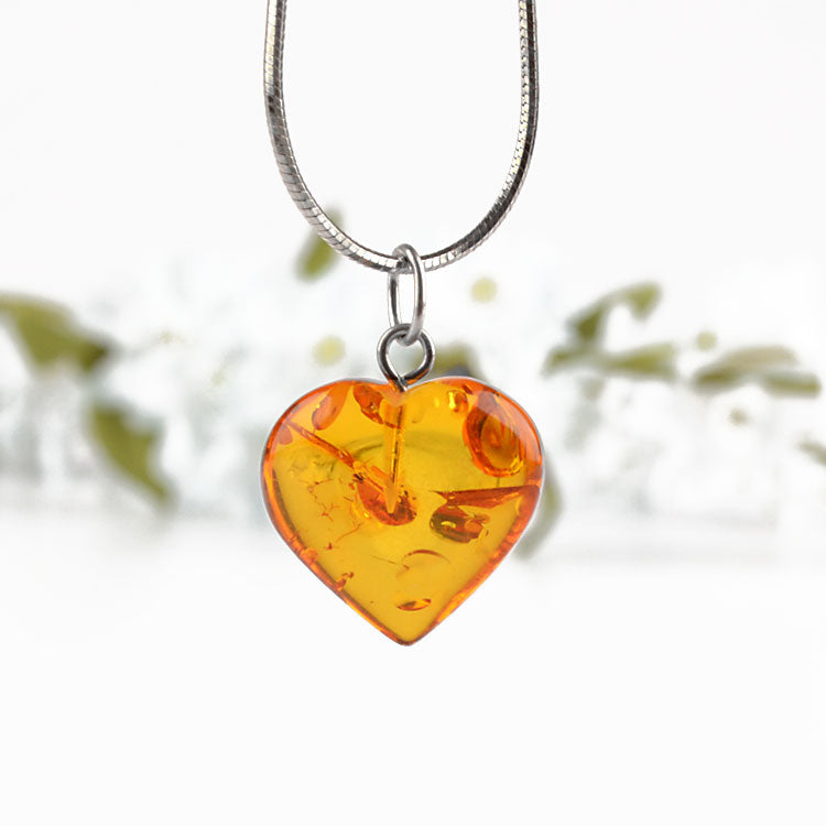 Amber Heart Pendant