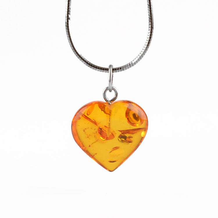 Amber Heart Pendant