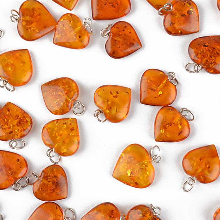 Amber Heart Pendant