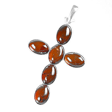 Honey Amber Cross Pendant