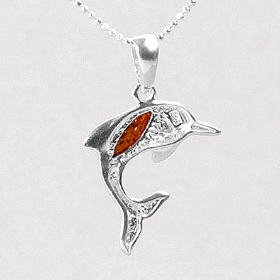 Amber Dolphin Pendant