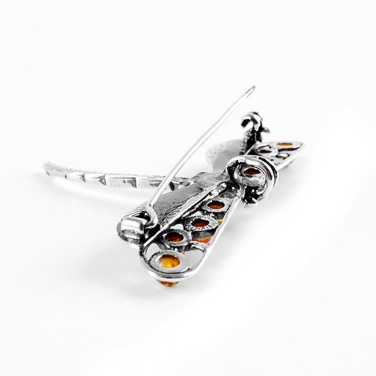 Amber Dragonfly Brooch or Pendant