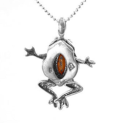Amber Frog Pendant