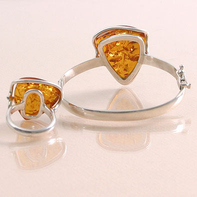 Amber Bracelet & Ring Jewelry Set