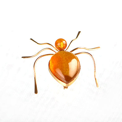 Golden Amber Ant Pin