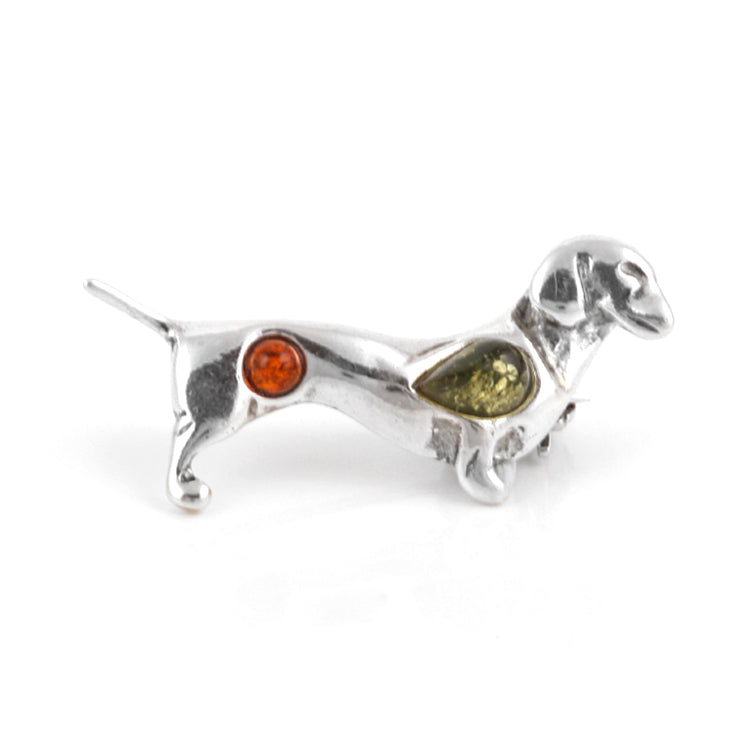 Amber Dachshund Dog Pin