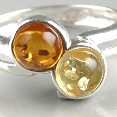 Two-Stone Amber Ring