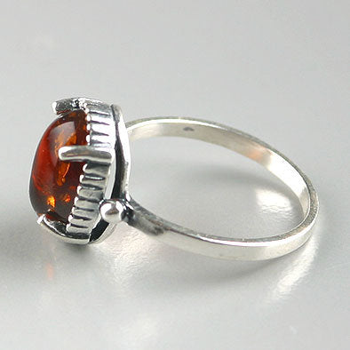 Simplicity 4 Prong Amber Ring