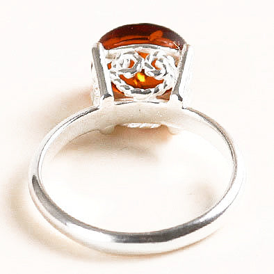 Unique Honey Amber Ring