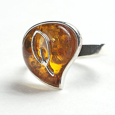 Honey Amber Drop Ring